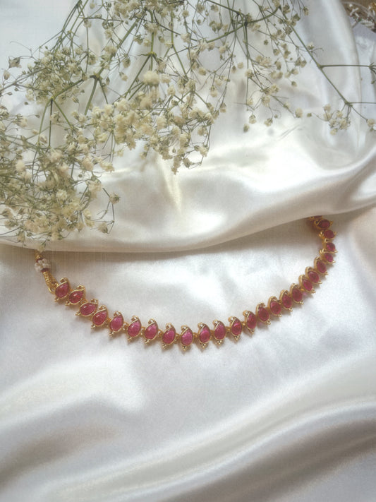 Rose Red Stone Necklace