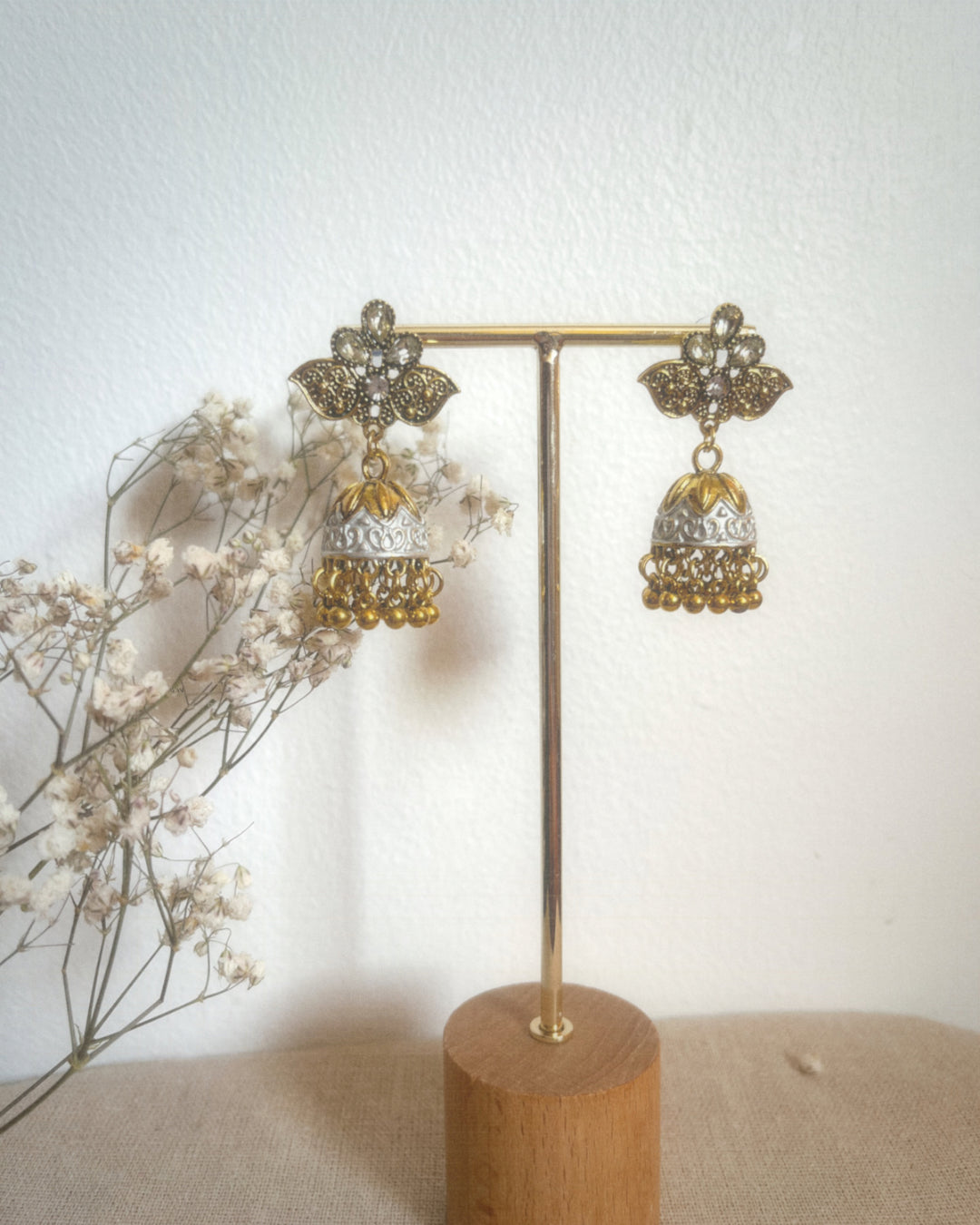 Gold Petal Jhumkas