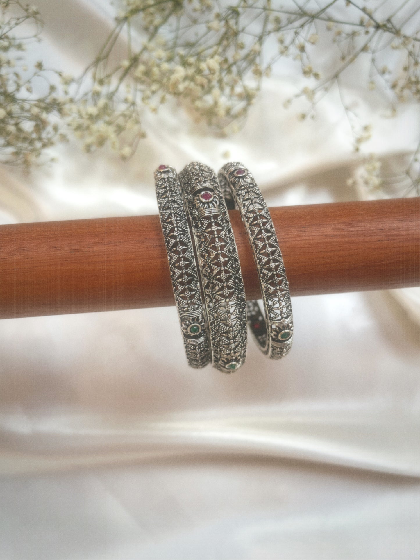 Oxidised Bangle Set