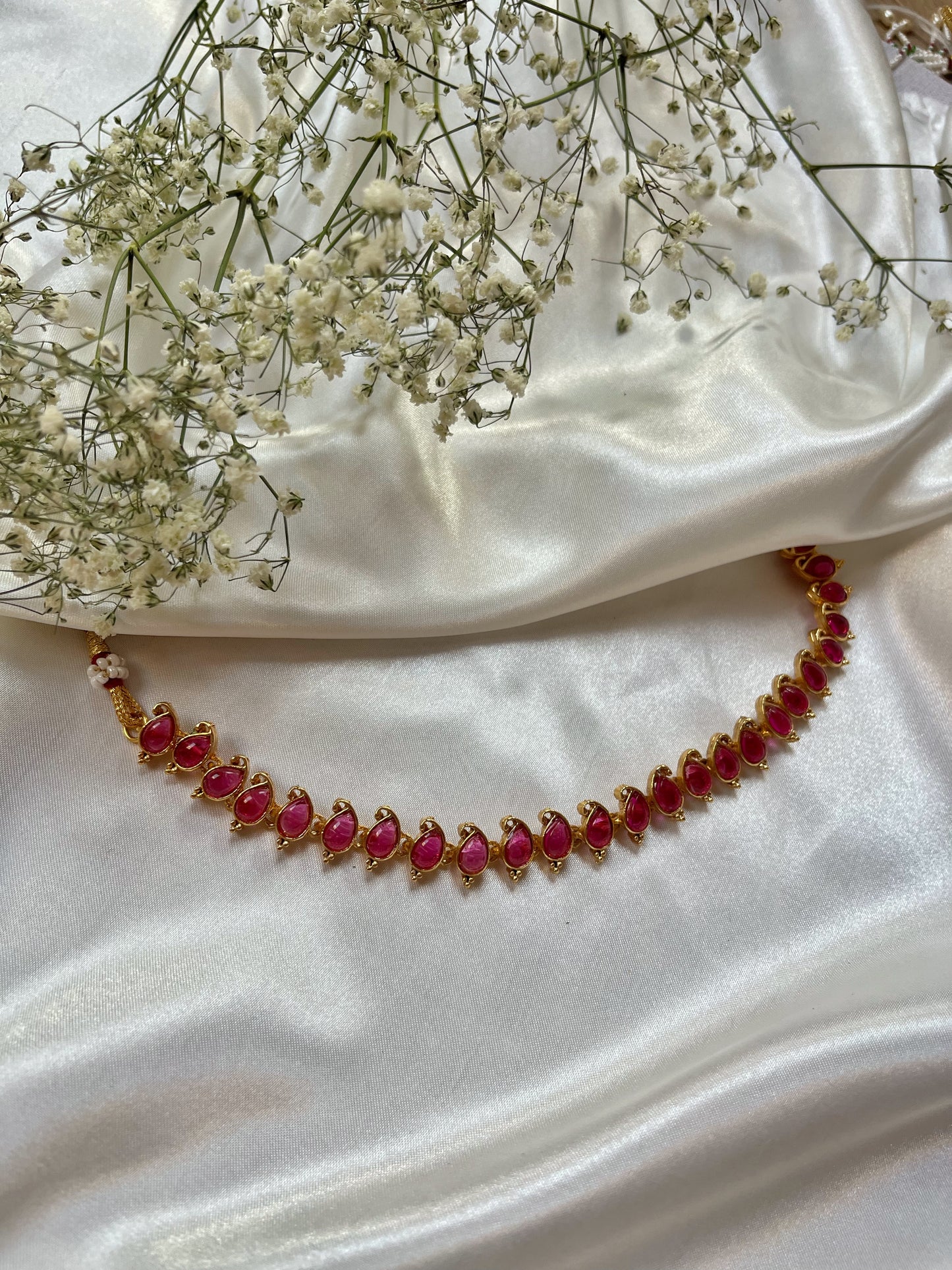 Rose Red Stone Necklace