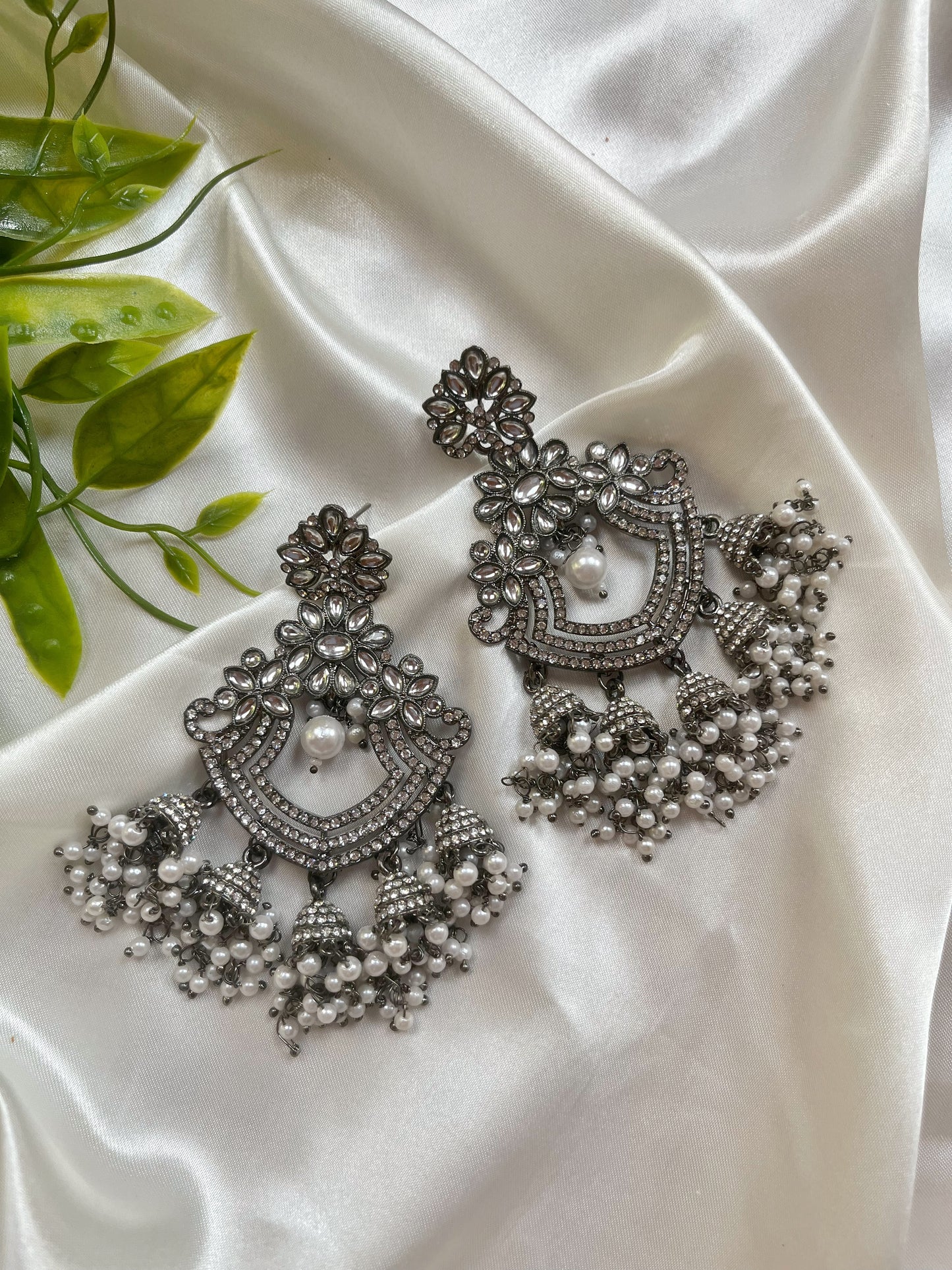 Pearl Oxidised Earrings