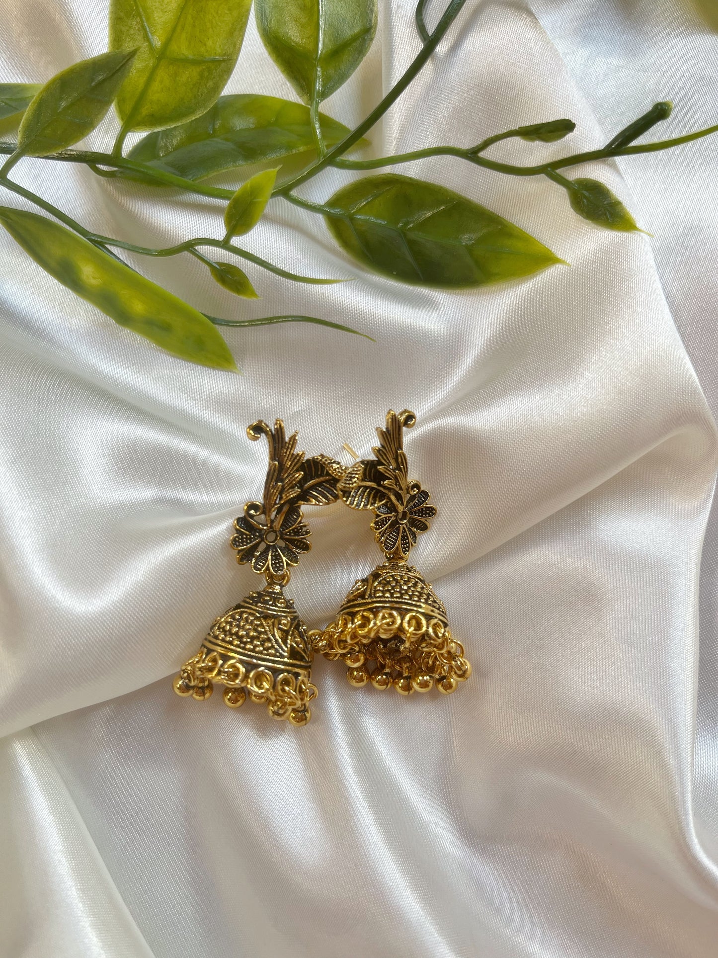 Floral Gold Jhumkas