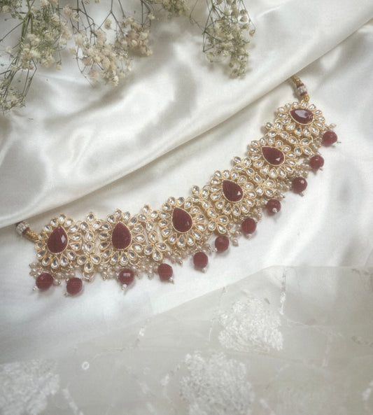 Dark Red Necklace Set